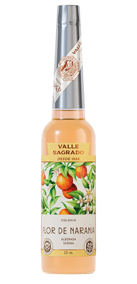 Botella de Colonia Flor de Naranja, línea Valle Sagrado