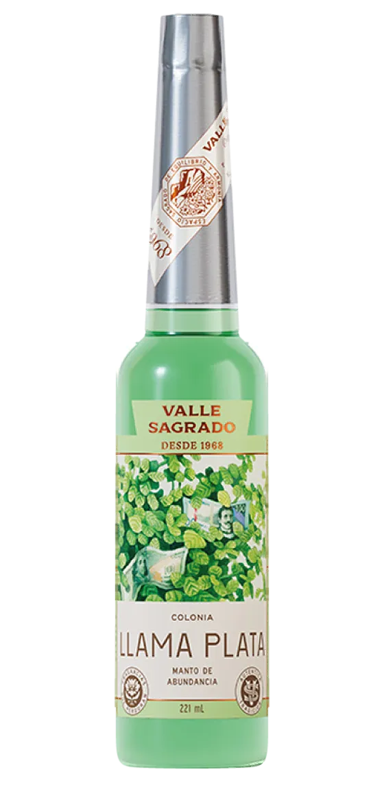 Botella de Colonia Llama Plata, línea Valle Sagrado
