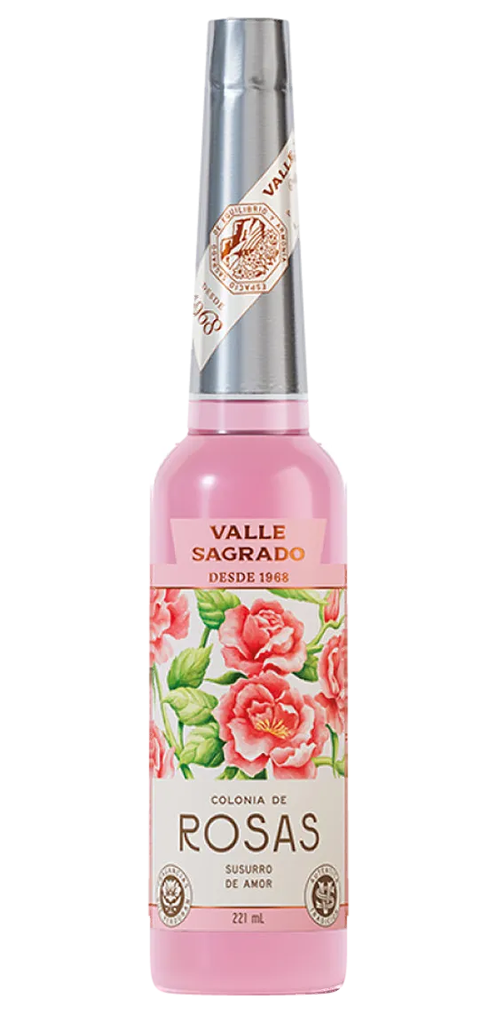 Botella de Colonia de Rosas, línea Valle Sagrado